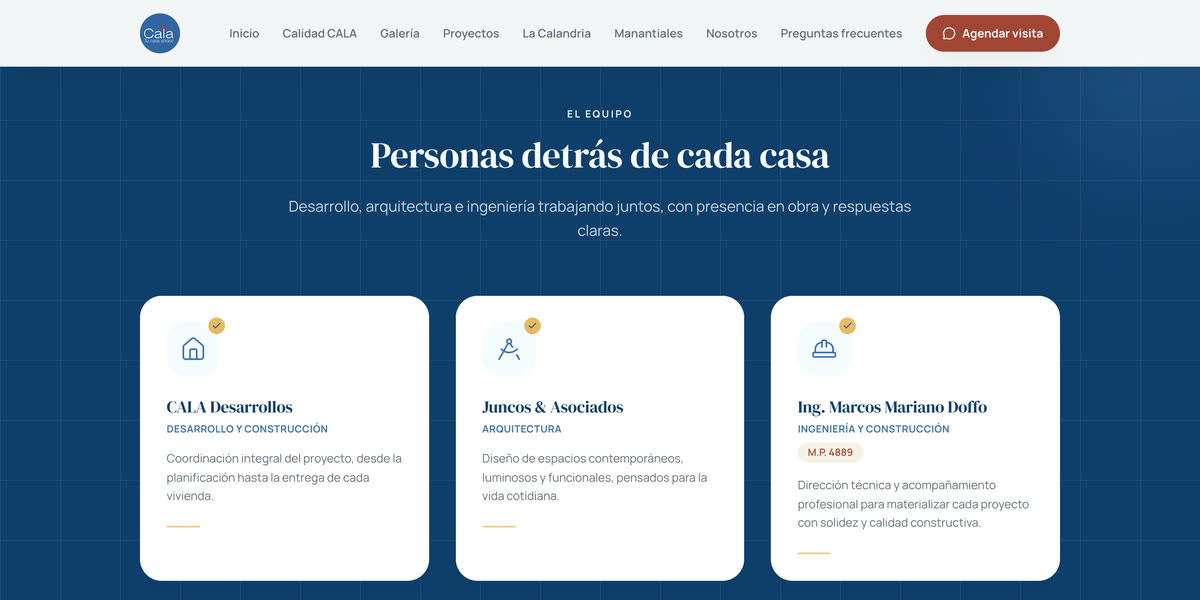 El equipo detrás de las casas CALA: desarrollo, arquitectura e ingeniería